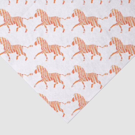 Zebra Orange und Weiße Silhouette Seidenpapier (Ausschnitt)