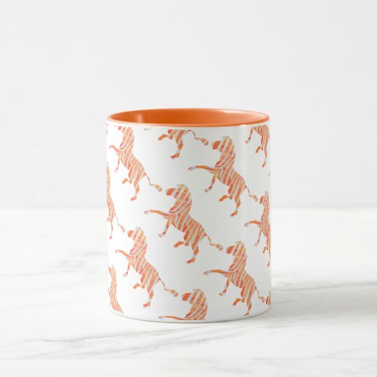 Zebra Orange und Weiße Silhouette Tasse (Zentrum)