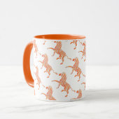Zebra Orange und Weiße Silhouette Tasse (Vorderseite Links)