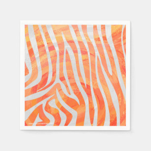 Zebra-orange und weißer Druck Serviette