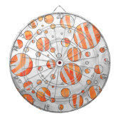 Zebra Orange und White Polka Dot Dartscheibe (vorne)