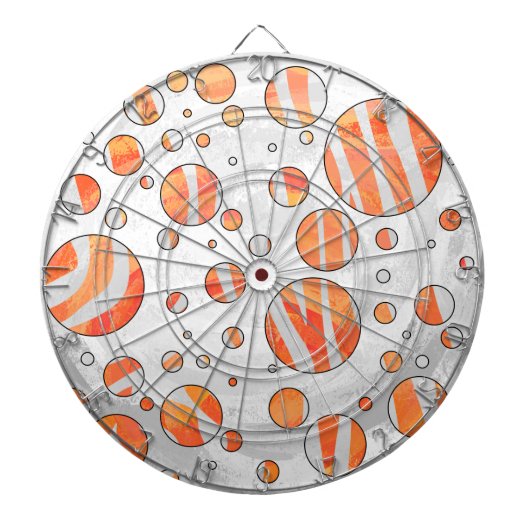 Zebra Orange und White Polka Dot Dartscheibe (vorne)