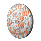 Zebra Orange und White Polka Dot Dartscheibe (Vorderseite rechts)