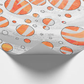 Zebra Orange und White Polka Dot Geschenkpapier (Ecke)