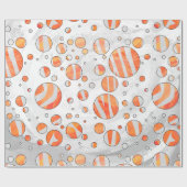 Zebra Orange und White Polka Dot Geschenkpapier (Flach)