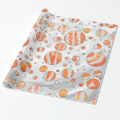 Zebra Orange und White Polka Dot Geschenkpapier (Ungerollt)