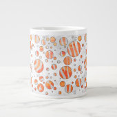 Zebra Orange und White Polka Dot Jumbo-Tasse (Vorderseite)