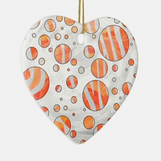 Zebra Orange und White Polka Dot Keramikornament (Rechts)