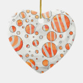 Zebra Orange und White Polka Dot Keramikornament (Hinten)