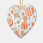 Zebra Orange und White Polka Dot Keramikornament (Links)