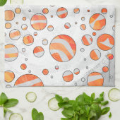 Zebra Orange und White Polka Dot Küchentuch (Gefaltet)