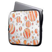 Zebra Orange und White Polka Dot Laptopschutzhülle (Vorderseite Links)