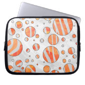 Zebra Orange und White Polka Dot Laptopschutzhülle (Vorderseite)