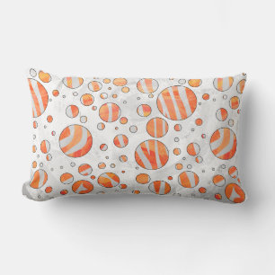 Zebra Orange und White Polka Dot Lendenkissen