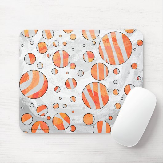 Zebra Orange und White Polka Dot Mousepad (Mit Mouse)