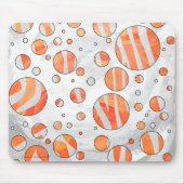 Zebra Orange und White Polka Dot Mousepad (Vorne)