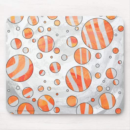 Zebra Orange und White Polka Dot Mousepad (Vorne)