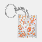 Zebra Orange und White Polka Dot Schlüsselanhänger (Vorderseite links)