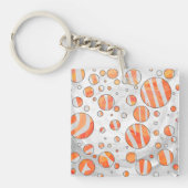 Zebra Orange und White Polka Dot Schlüsselanhänger (Vorderseite)