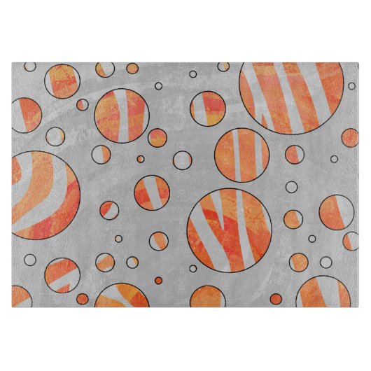 Zebra Orange und White Polka Dot Schneidebrett (Vorderseite)