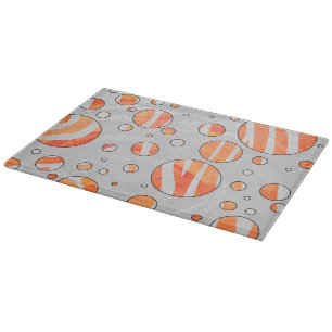 Zebra Orange und White Polka Dot Schneidebrett
