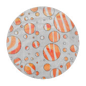 Zebra Orange und White Polka Dot Schneidebrett (Vorderseite)