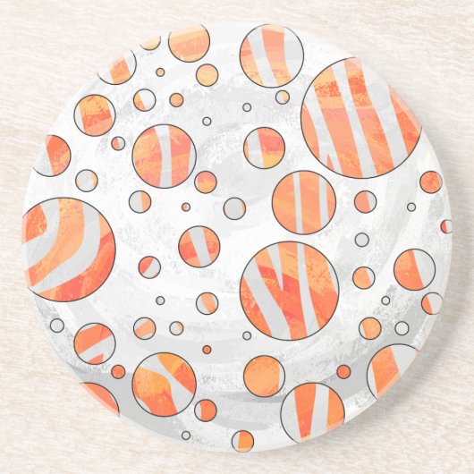 Zebra Orange und White Polka Dot Untersetzer (Vorne)