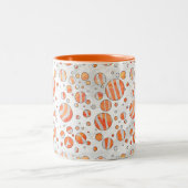 Zebra Orange und White Polka Dot Zweifarbige Tasse (Mittel)