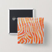 Zebra Orange und White Print Button (Vorne & Hinten)