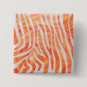 Zebra Orange und White Print Button (Vorderseite)