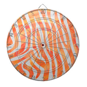Zebra Orange und White Print Dartscheibe