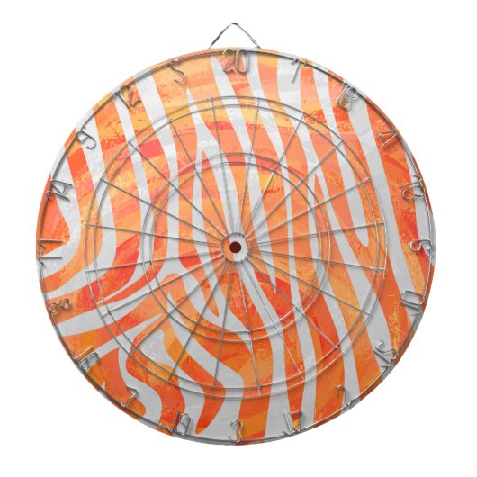Zebra Orange und White Print Dartscheibe (vorne)