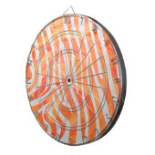 Zebra Orange und White Print Dartscheibe (Vorderseite rechts)