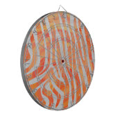 Zebra Orange und White Print Dartscheibe (Vorderseite Links)
