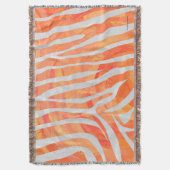 Zebra Orange und White Print Decke (Vorderseite Vertikal)