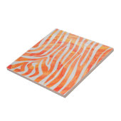 Zebra Orange und White Print Fliese (Seite)