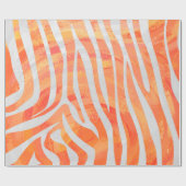 Zebra Orange und White Print Geschenkpapier (Flach)