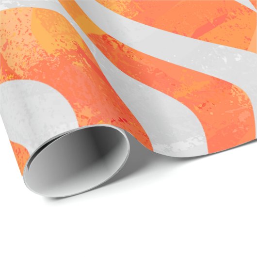 Zebra Orange und White Print Geschenkpapier (Rolleneckpunkt)