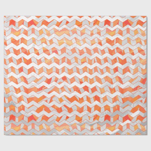 Zebra Orange und White Print Geschenkpapier (Flach)
