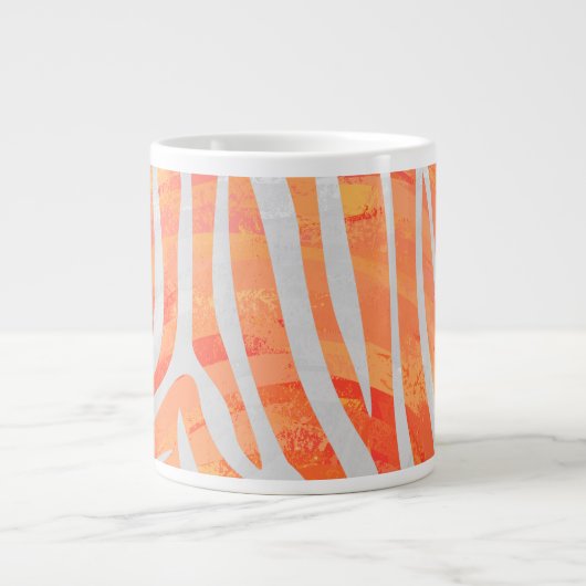 Zebra Orange und White Print Jumbo-Tasse (Vorderseite)