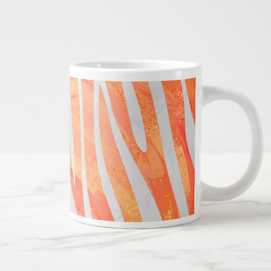 Zebra Orange und White Print Jumbo-Tasse (Rechts)