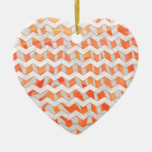 Zebra Orange und White Print Keramik Ornament (Vorne)