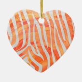 Zebra Orange und White Print Keramikornament (Vorne)