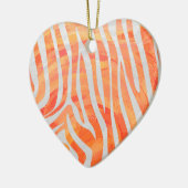 Zebra Orange und White Print Keramikornament (Links)