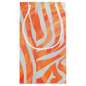 Zebra Orange und White Print Kleine Geschenktüte (Rückseite)
