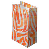 Zebra Orange und White Print Kleine Geschenktüte (Rückseite Schrägansicht)