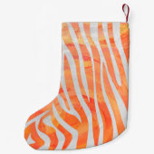 Zebra Orange und White Print Kleiner Weihnachtsstrumpf (Rückseite)