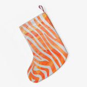 Zebra Orange und White Print Kleiner Weihnachtsstrumpf (Rückseite (Hängend))