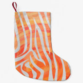Zebra Orange und White Print Kleiner Weihnachtsstrumpf (Vorderseite)
