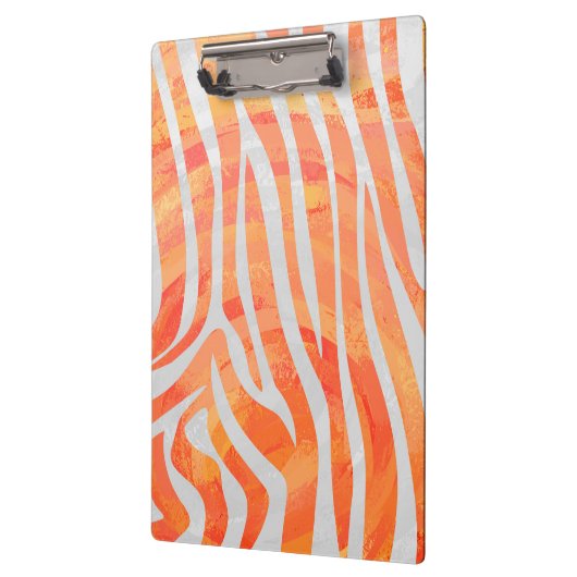 Zebra Orange und White Print Klemmbrett (Links)
